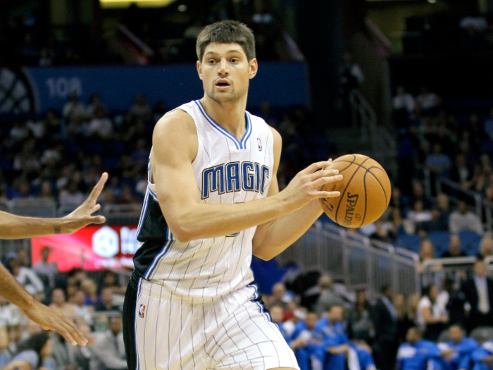 The Magic got a haul in return, receiving players from the Lakers, 76ers, and Nuggets. The 76ers sent second-year center Nikola Vucevic to the Magic.
