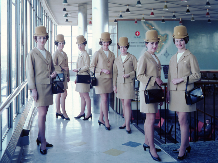 Stewardesses had to submit to hairdo inspections and make sure their legs were shaved. They would have to wear high heels and a dress just to pick up paychecks. Women could even be fired for weighing 2 pounds over the airline limit.