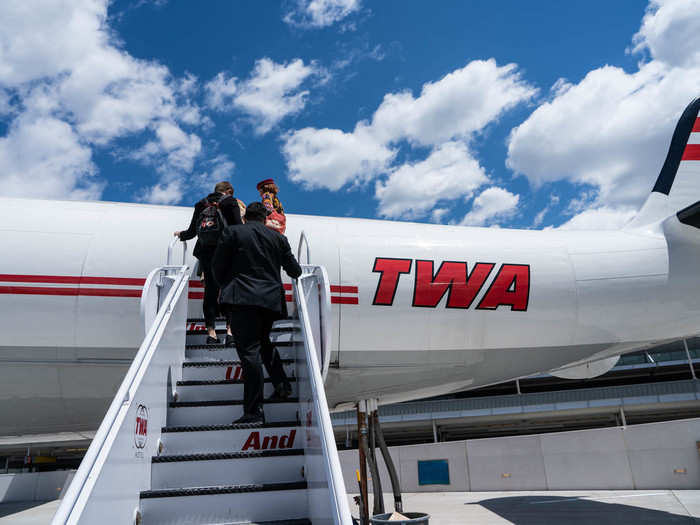 You enter the Connie, a restored TWA aircraft in the airline