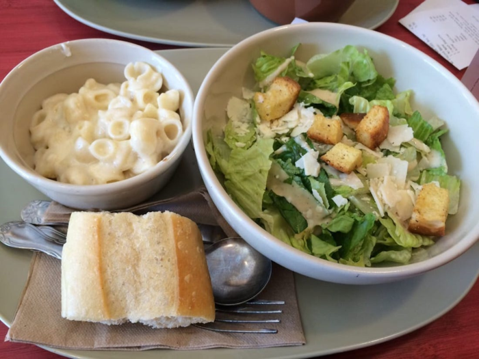 One of those employee also dubbed the you-pick-two order of mac and cheese and Caesar salad as Panera Bread