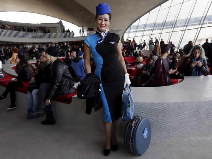 Some visitors went all out, even donning vintage flight attendant uniforms.