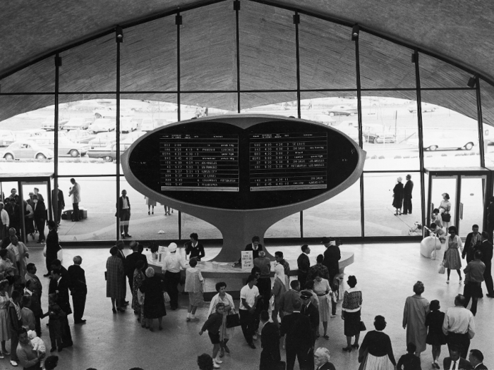 And the flight schedules were displayed on an electronic board, which was as futuristic as it got back then.