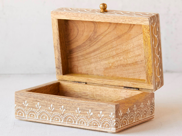 A painted wooden box