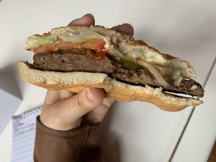 If I did not realize that the Impossible Whopper was a plant-based burger, I would not have guessed it from my first bite. It tastes like a "real" burger.