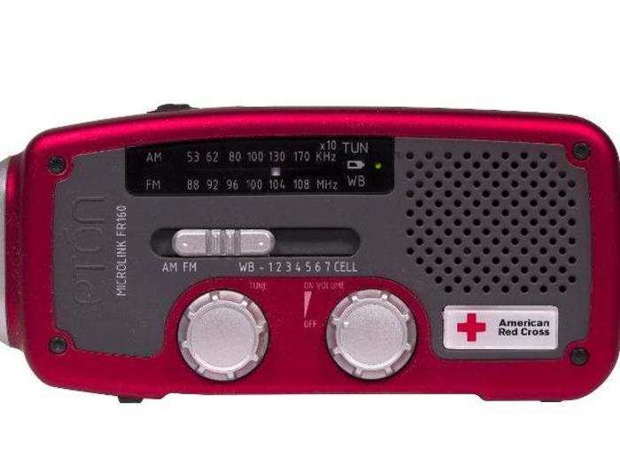 7. Hand-crank emergency radio