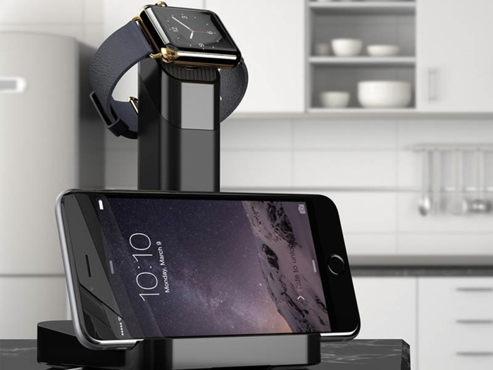 An Apple Watch charging dock