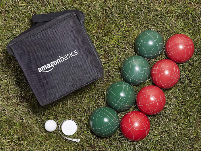 A bocce ball set to play at family gatherings