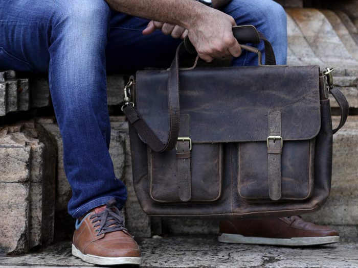 A handmade messenger bag