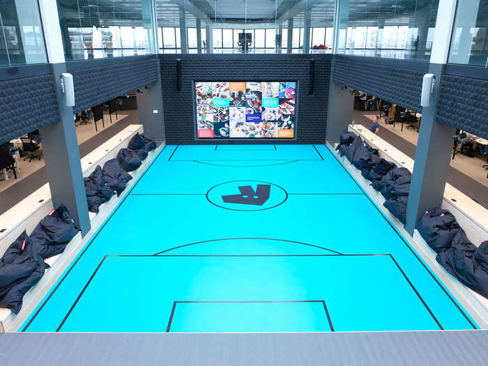 This is the centre court meeting space that will be used for large team meetings. Sadly, no sports will be played on it.