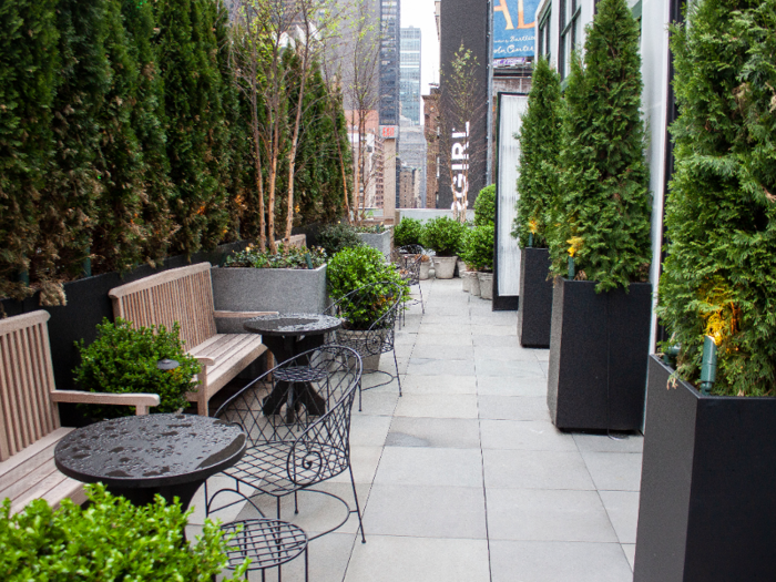 The outdoor garden leads to a wraparound terrace. On the morning of my visit, it had just been raining, but I could imagine how vibrant this space could be in nicer weather.