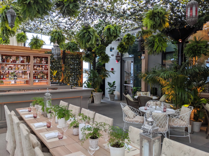 On the other side of the Terrace Restaurant is the outdoor garden, which has a tented ceiling adorned with greenery instead of a roof. Like in the restaurant, both living and artificial plants were scattered everywhere. This part of the hotel especially made it hard to believe I was in the middle of Times Square.