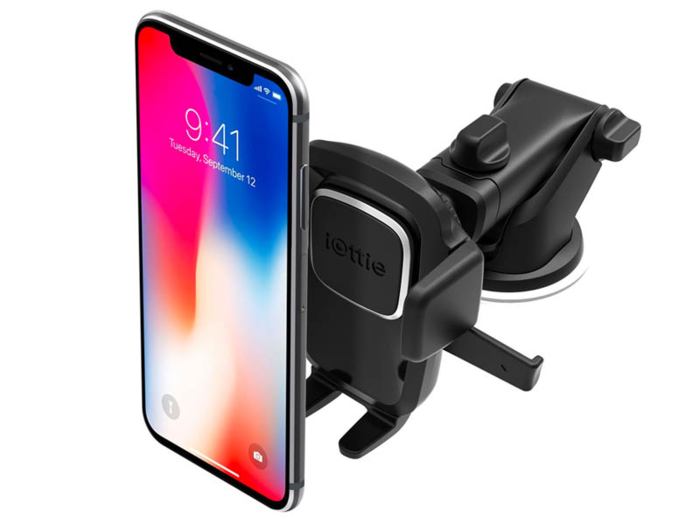 A car mount to hold his phone securely as he drives