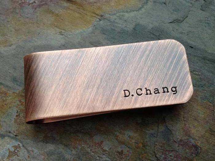 An engraved money clip