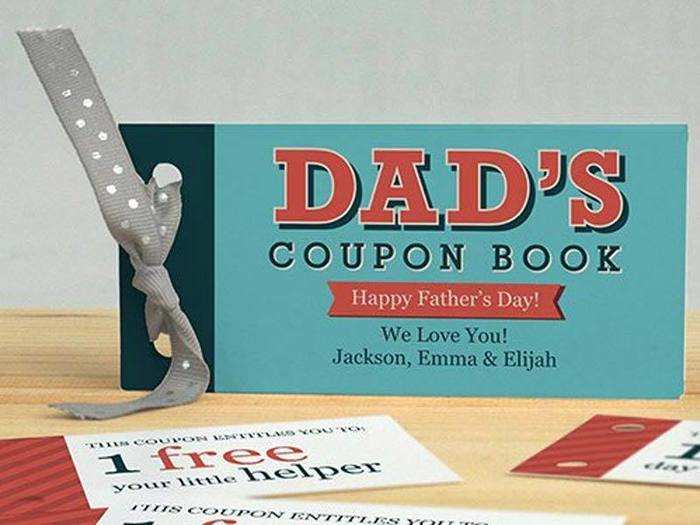 A personalized coupon book he can redeem