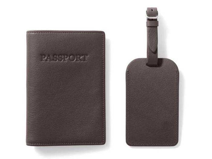 A leather passport holder