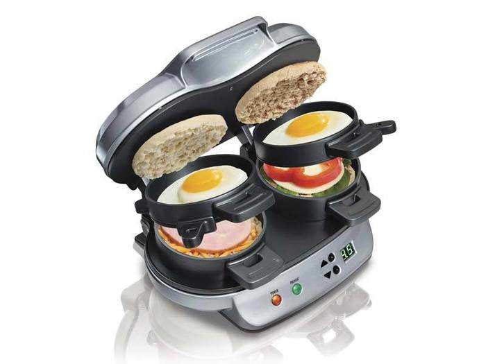 A breakfast sandwich maker