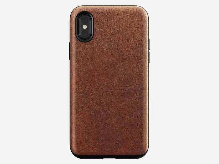 A nice leather case for his phone