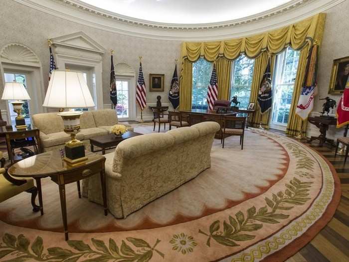 The Oval Office is 35 by 29 feet.