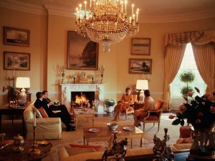 The Yellow Oval Room is one of the largest rooms of the residence floor and has provided an intimate space for the first couple to host guests who have the honor of seeing the private level.