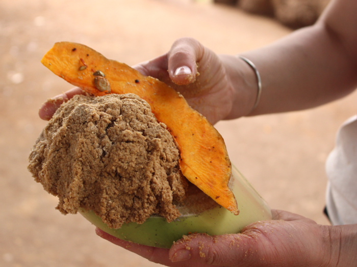 The elephants have to eat a lot of these sandwiches to fill up. The animals consume roughly 6-12% of their own body weight every day. They also drink 30-50 gallons of water.