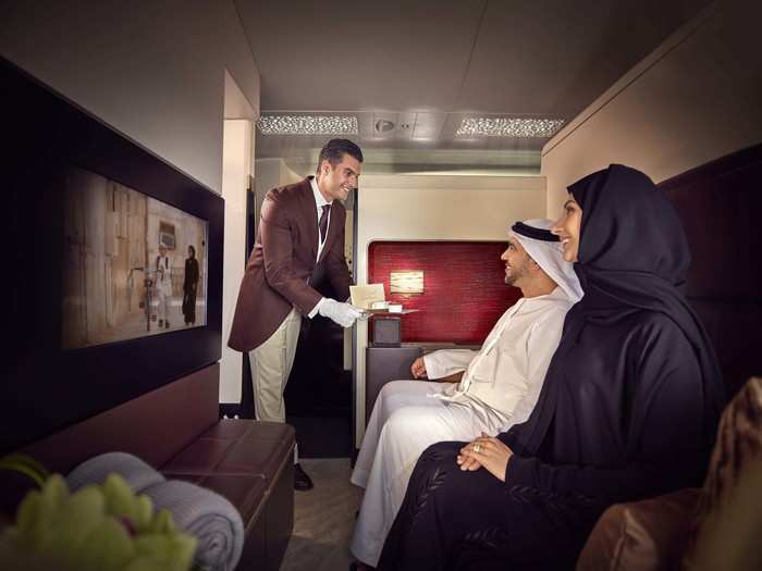 The Residence passengers will also have access to a personal butler. There is only one Residence suite per aircraft, and tickets can cost more than $40,000 for a round trip between New York and Abu Dhabi.