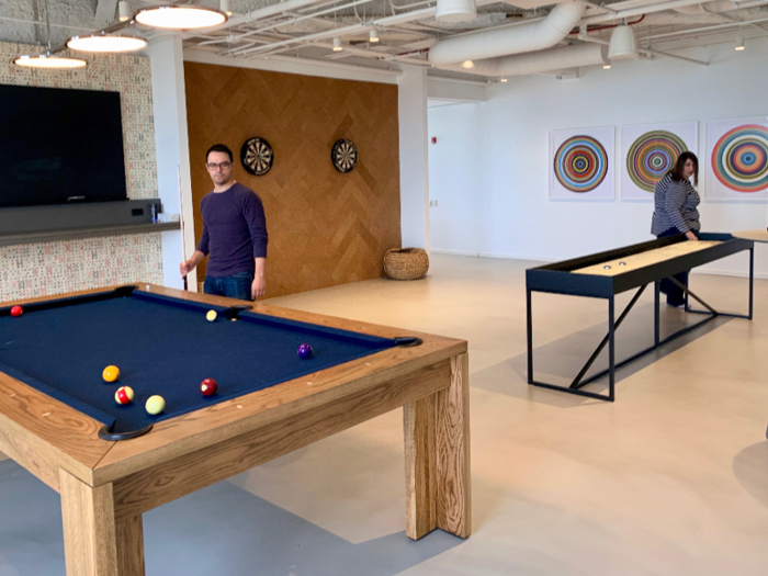 Not all work: Cloud Level includes several game options, including pool, Connect Four, and shuffleboard.