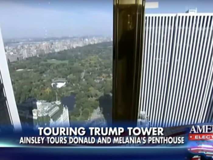 As seen in an October 2016 tour, the penthouse has a clear view of Central Park and some neighboring skyscrapers.