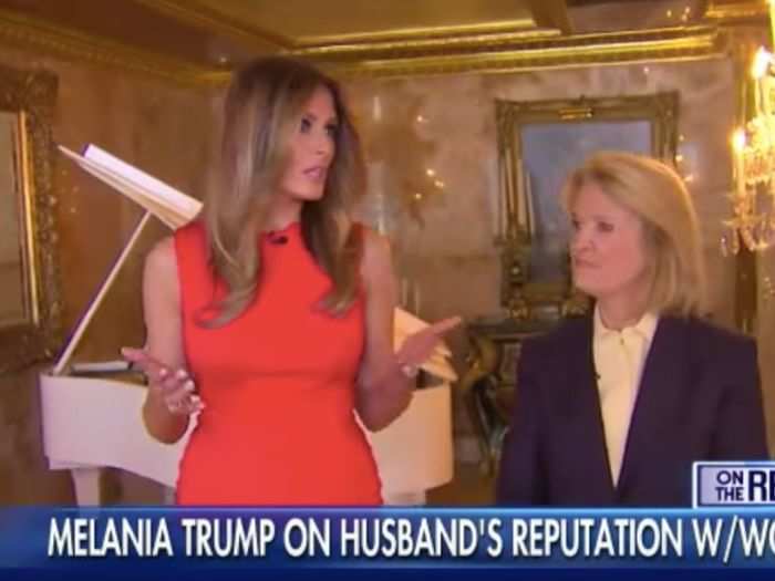 The first lady has hosted two Fox News interviews in the penthouse. In one, she walked with host Greta van Susteren past a massive white piano. Gold accents are prominent.