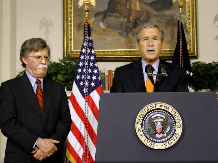After Bolton left the Bush administration in 2006, he harshly criticized it for dialing back sanctions on North Korea, describing the administration as mired in "ineffable sadness" and "intellectual collapse." Bush responded by saying he believed Bolton was "not credible."