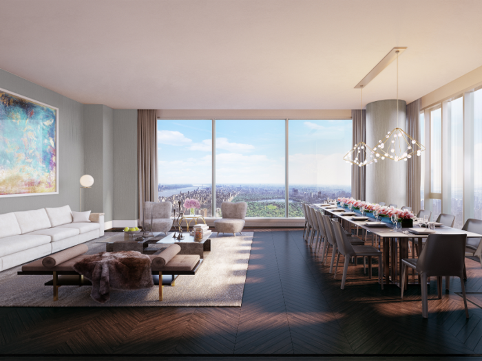 Central Park Tower will include 179 ultra-luxury residences ranging from two- to eight-bedroom residences.