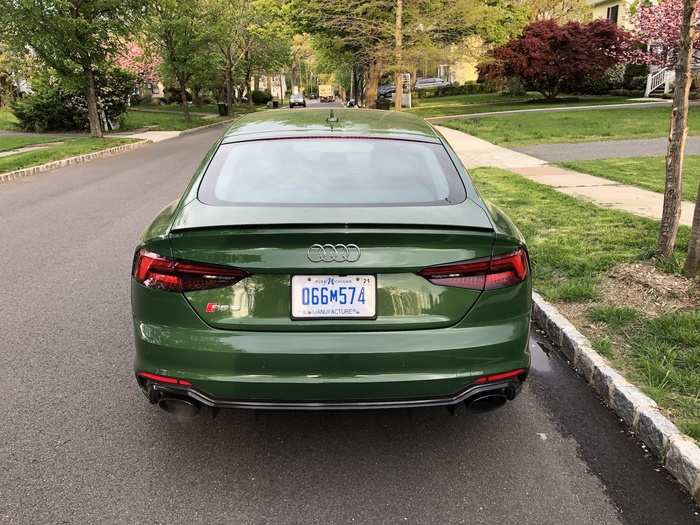 The Audi RS 5 Sportback is a fastback sedan, with a sloping rear roofline that forms the hatchback.