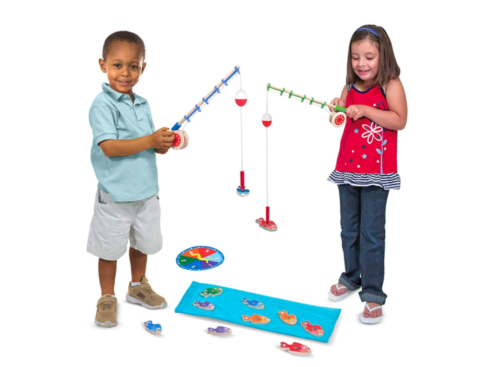 A magnetic fishing game that helps them count