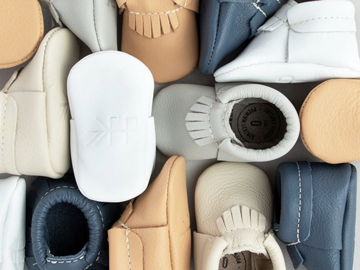 Adorable leather baby moccasins