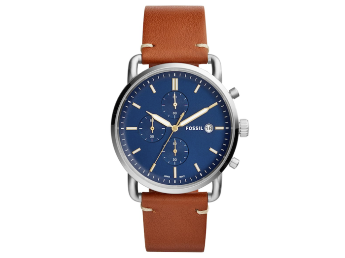 Fossil The Commuter Chronograph Leather Strap Watch