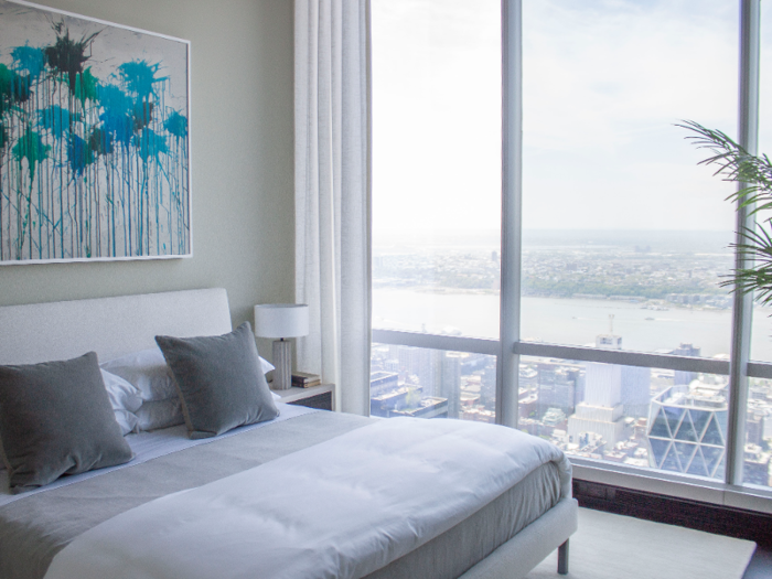 The three other bedrooms are all situated on the west side of the floor, giving them views of the Hudson River.