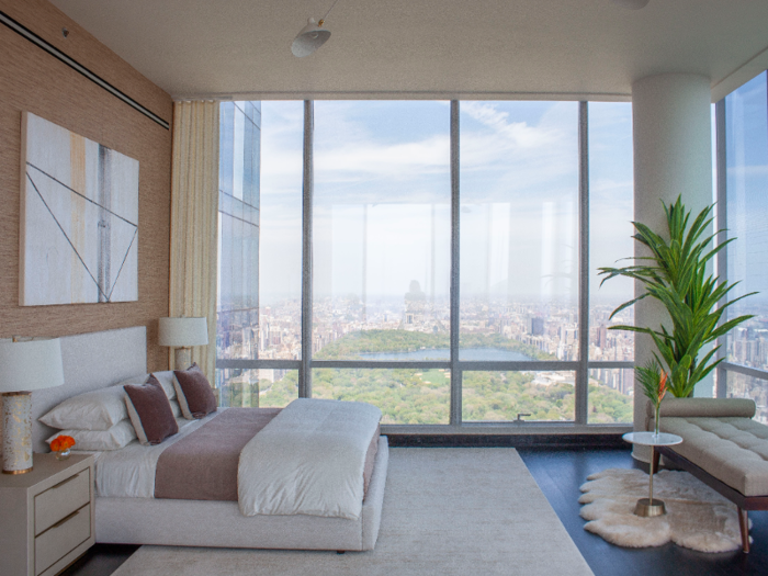 The design of the building allows for the master suite to have the same unobstructed Central Park views as the great room.