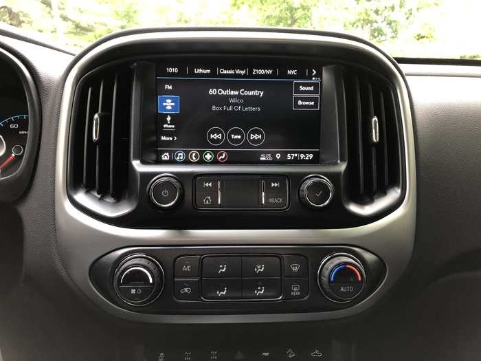  The infotainment system runs on an eight-inch touchscreen. It lacks map-based navigation features, but it can provide OnStar turn-by-turn directions. Apple CarPlay and Android Auto are available. Bluetooth connectivity is a snap, and there are USB/AUX ports for devices. The pickup has 4G LTE WiFi, too. 