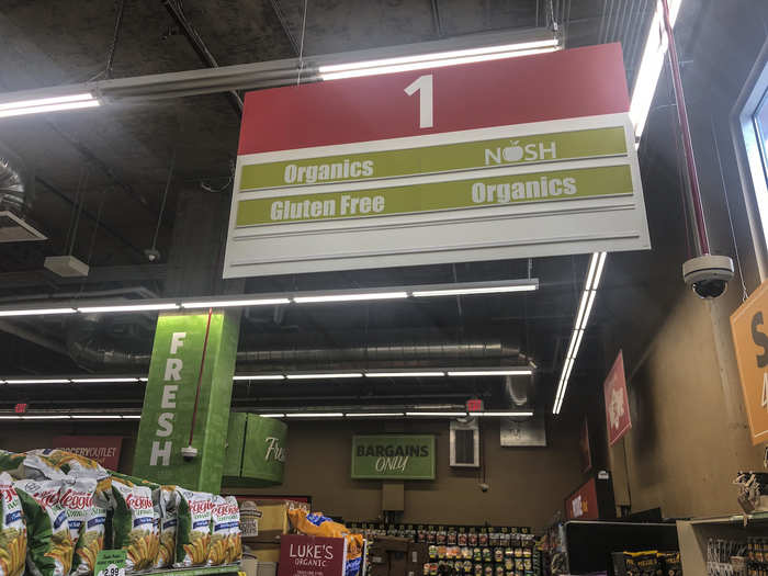 All the aisles were clearly marked, and the store had its share of organic and gluten-free products.