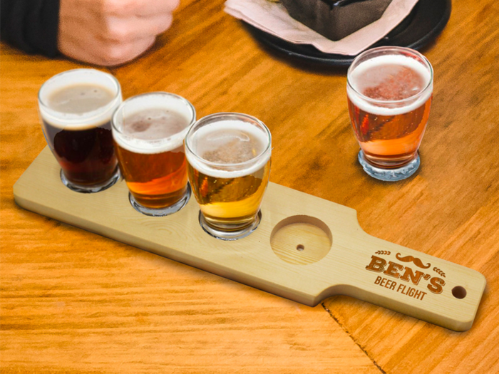 A beer flight with his name all over it