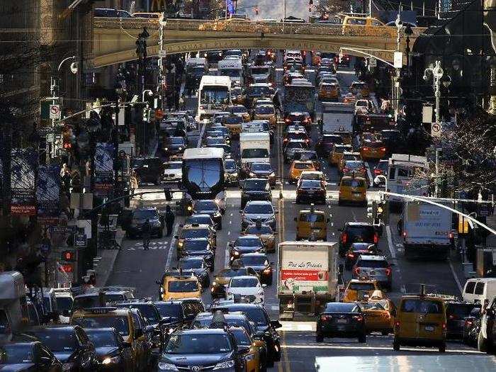 Waze says New York, Philadelphia, and Chicago saw the biggest traffic increases among major cities last year.