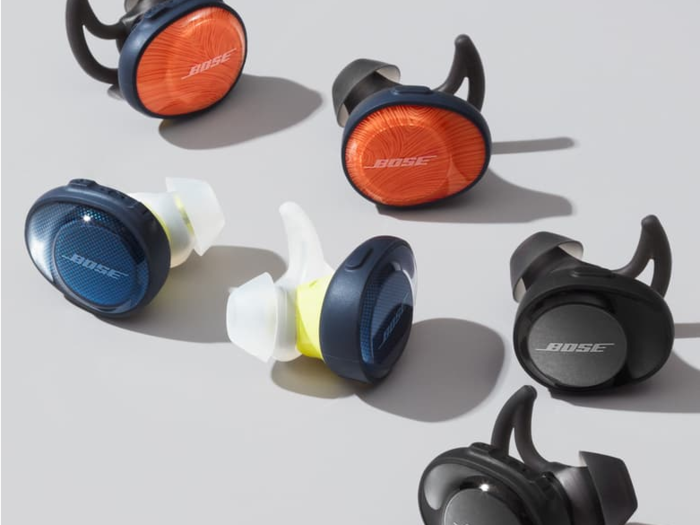 Wireless headphones that are sweat- and water-resistant enough to fit into a workout