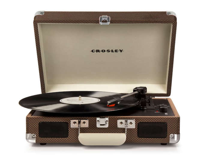 A turntable with built-in Bluetooth compatibility to play his records on