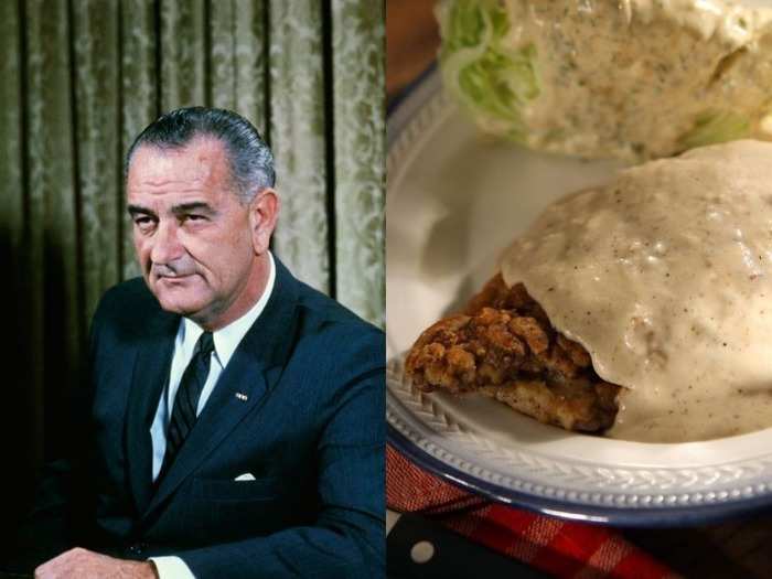 Lyndon B. Johnson: Chicken Fried Steak with mashed potatoes and gravy