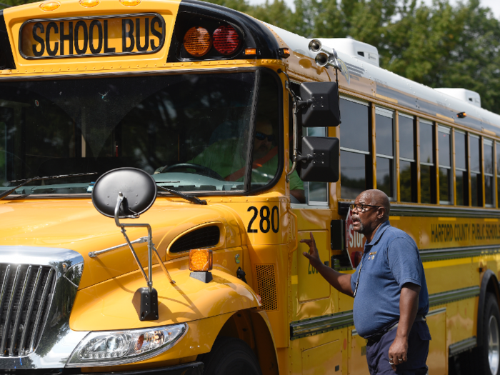 27. Bus drivers earn a median of $31,360 and 205,870 are employed by public schools.