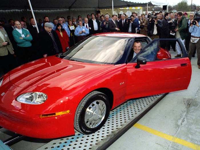 A bright spot for GM in the 1990s was the rollout of the EV1 electric car.