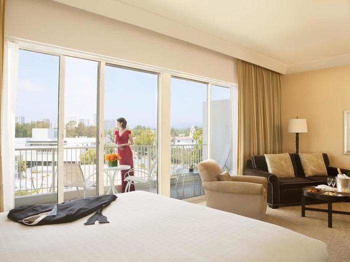 LOS ANGELES: Two connecting suites with a balcony at The Beverly Hilton — $709.20.