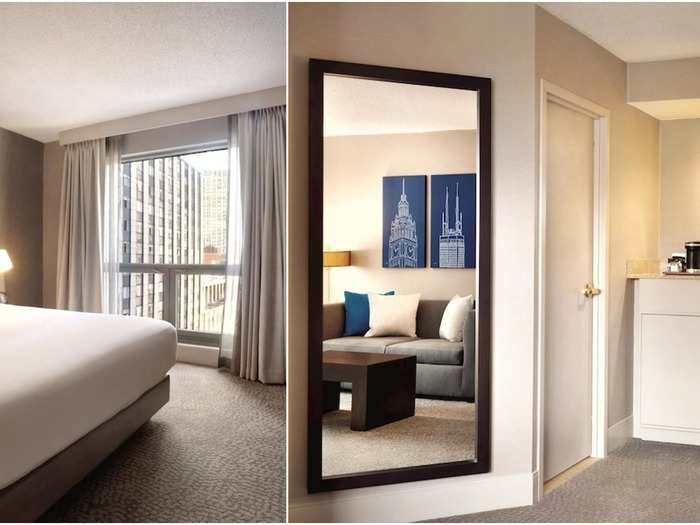 CHICAGO: Two connecting suites at the Hilton Chicago/Magnificent Mile Suites — $362.65.