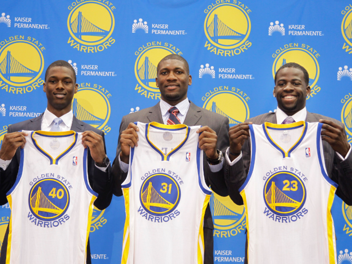 In 2012, the Warriors drafted Draymond Green with the 35th overall pick. They also took Harrison Barnes and Festus Ezeli, neither of whom are on the team today.