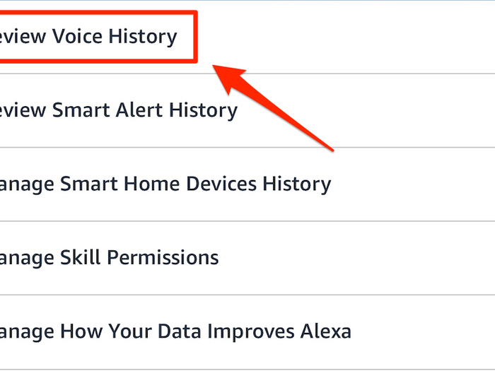 Select "Review Voice History."