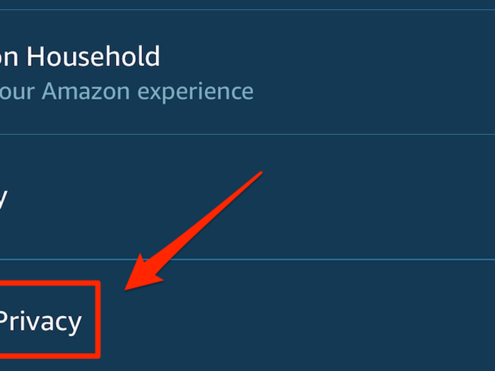Choose the "Alexa Privacy" option.